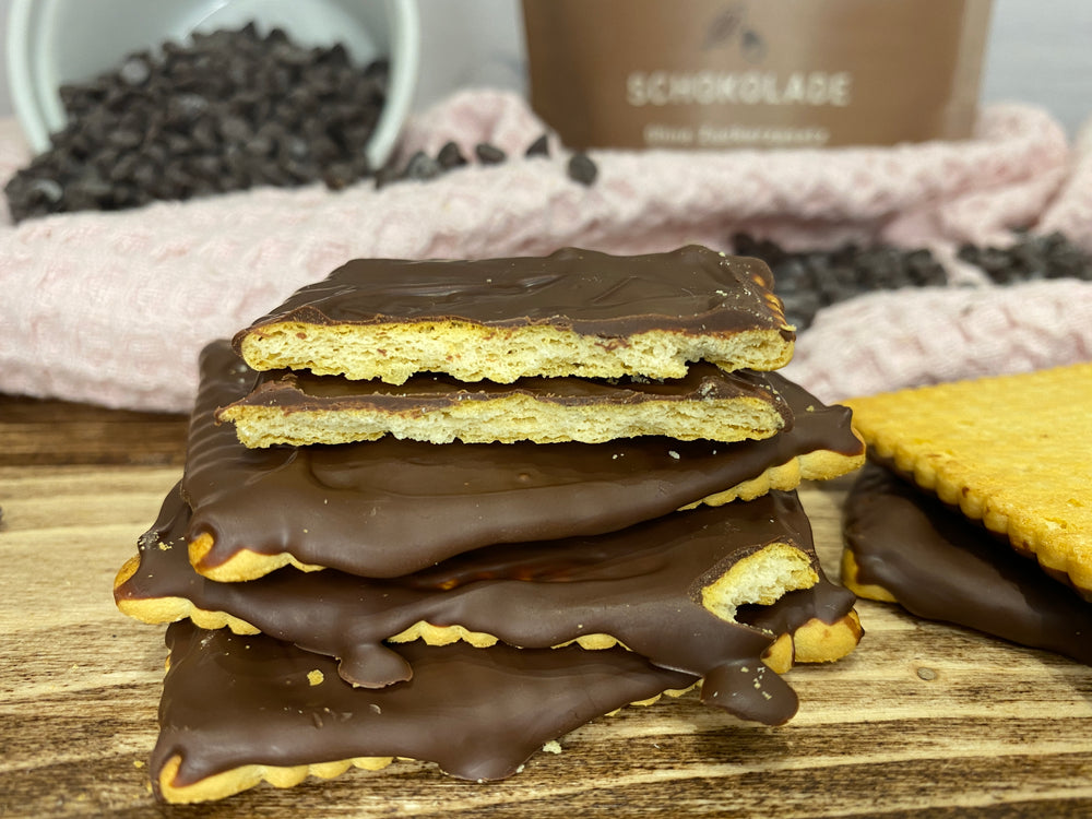 BUTTERKEKS MIT ZUCKERFREIER SCHOKOLADE